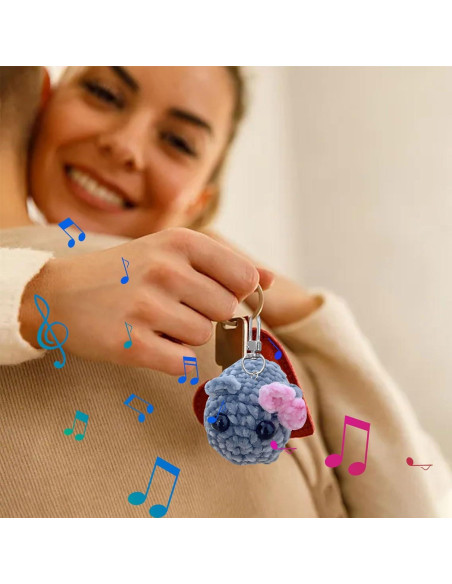 Hamster Triste de Peluche con Sonido - Llavero Tejido a Mano