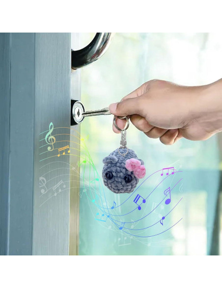 Hamster Triste de Peluche con Sonido - Llavero Tejido a Mano