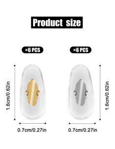6 Pares Almohadillas Nasales Repuesto Ray Ban Clip-on Oro Plata 2