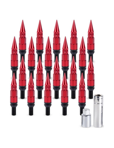 Tornillos de Rueda M14x1.5 muge racing 20 PCS Aluminio Rojo