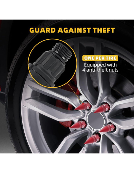 Tornillos de Rueda M14x1.5 muge racing 20 PCS Aluminio Rojo