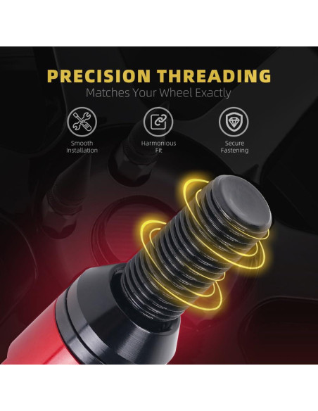 Tornillos de Rueda M14x1.5 muge racing 20 PCS Aluminio Rojo