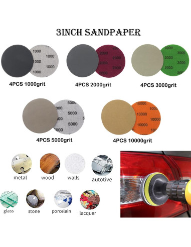 Kit de Restauración de Faros DAPLOMO 36 Piezas con Discos de Lijado