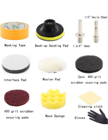 Kit de Restauración de Faros DAPLOMO 36 Piezas con Discos de Lijado