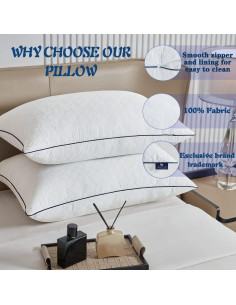 Almohada King JSWF Ultra Suave Ajustable 1 Pieza Microfibra 2