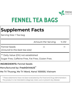 Té de Hinojo FreshDrinkUS 55 Bolsitas 100% Natural Sin Cafeína 2