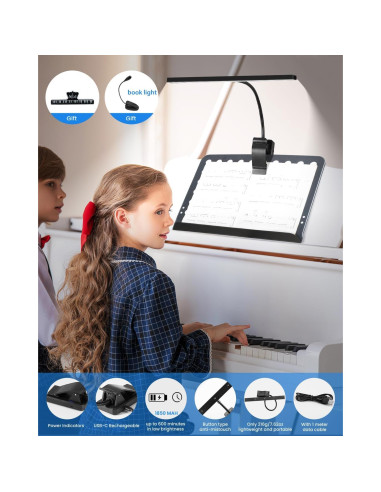 Luz de Atril LED UrsaMajor con Clip Recargable 30cm
