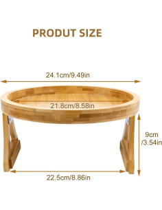 Bandeja de Brazo de Sofá Plegable YWHWXB de Bambú Natural 2
