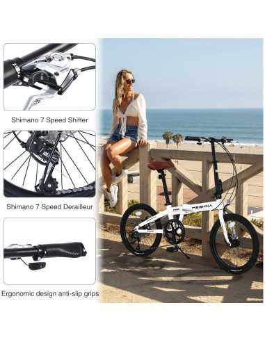 Bicicleta Plegable Urbana YHUBHSIS 20" 7 Velocidades Aluminio