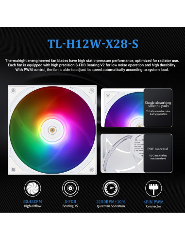 Enfriador AIO CPU Thermalright Grand Vision 240 ARGB Blanco