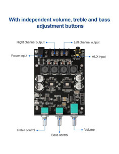 Amplificador Bluetooth ZK-1002T 2.0CH 200W Control Agudos y Graves 2