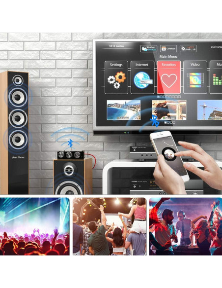 Amplificador Bluetooth ZK-1002T 2.0CH 200W Control Agudos y Graves