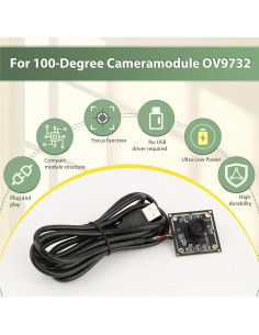 Módulo de Cámara OV9732 USB 720P 100 Lente Sin Distorsión 2