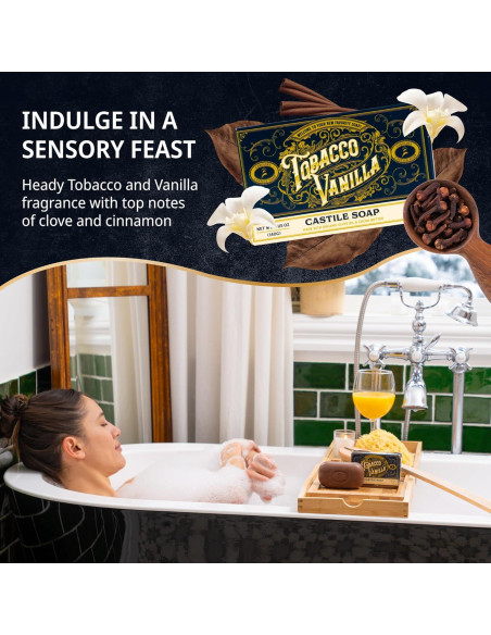 Jabón Líquido de Castilla Vegano para Hombres - Tabaco Vainilla