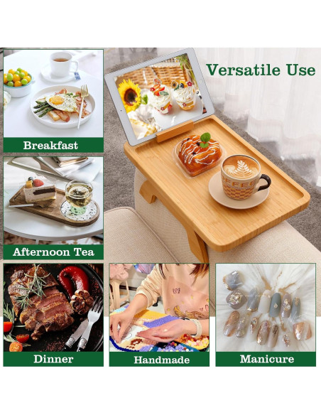 Bandeja de Brazo de Sofá BAMBOOTRAY con Soporte para Teléfono