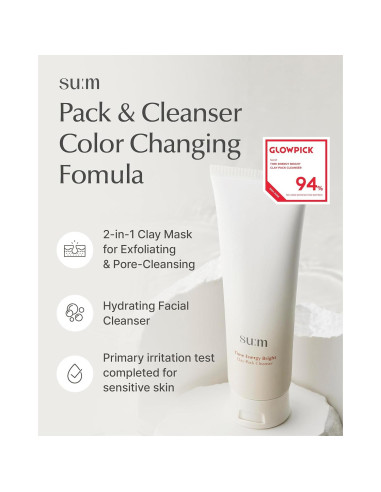 SU:M Máscara de Arcilla 150 ml - Limpiador Facial 2 en 1