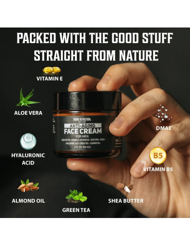 Crema Facial Anti Envejecimiento Viking Revolution 59 ml - Hidratante con Ácido Hialurónico y Aloe Vera