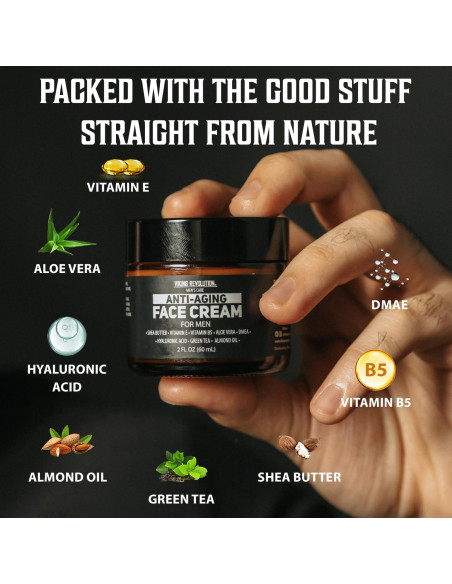 Crema Facial Anti Envejecimiento Viking Revolution 59 ml - Hidratante con Ácido Hialurónico y Aloe Vera