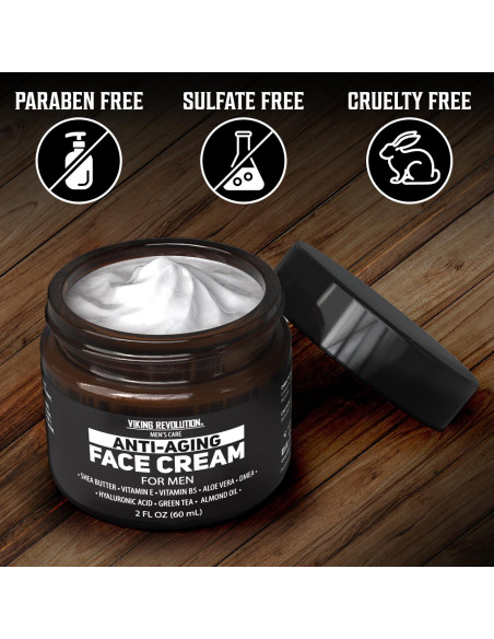 Crema Facial Anti Envejecimiento Viking Revolution 59 ml - Hidratante con Ácido Hialurónico y Aloe Vera