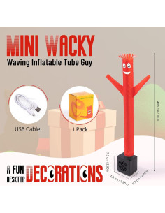 Mini Hombre Inflable Rojo con Ventilador - Decoración de Fiesta 2