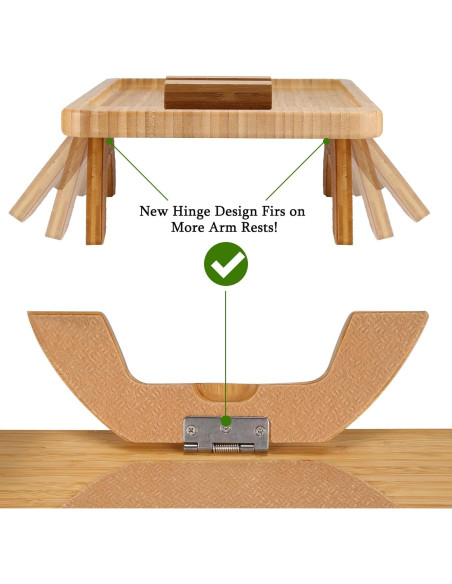 Bandeja de Brazo de Sofá BAMBOOTRAY con Soporte para Teléfono