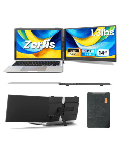 Extensor de Pantalla Doble 14" FHD 1080P Zerfis Ultra Delgado