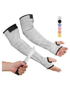 Mangas Resistentes a Cortes HPPE ANSI A6 para Jardinería - Gris