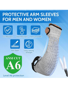 Mangas Resistentes a Cortes HPPE ANSI A6 para Jardinería - Gris 2