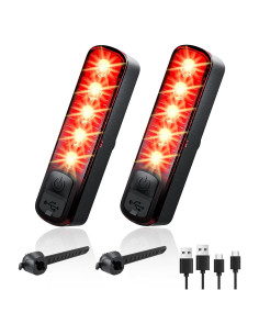 Juego de 2 luces traseras G2FS LITH IPX6 recargables USB-C