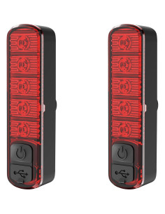 Juego de 2 luces traseras G2FS LITH IPX6 recargables USB-C 2