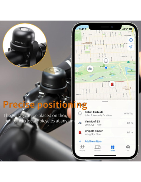 Soporte Timbre de Bicicleta TOSUOD Antirrobo Impermeable 22.2mm