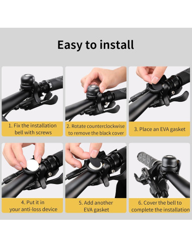 Soporte Timbre de Bicicleta TOSUOD Antirrobo Impermeable 22.2mm