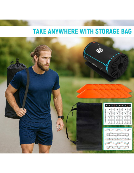 Escalera de Agilidad MUKESKY 360 cm Antideslizante + 12 Conos