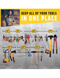 Soportes Magnéticos para Herramientas HMmagnets 12" (30.48 cm) - Paquete de 4 2