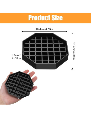 8 Bandejas de Goteo Octagonales MBAIYO 10.4cm Plástico Negro