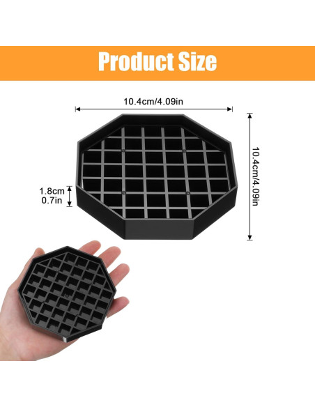 8 Bandejas de Goteo Octagonales MBAIYO 10.4cm Plástico Negro