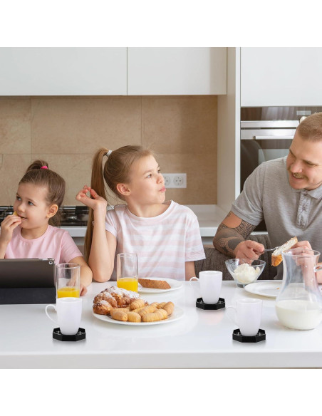 8 Bandejas de Goteo Octagonales MBAIYO 10.4cm Plástico Negro