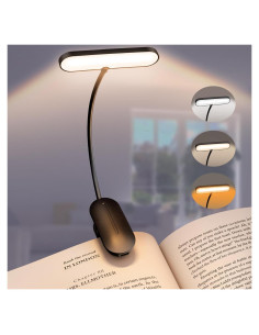 Luz de Libro LED Recargable JZSSZQYY, 3 Modos de Color, 80h