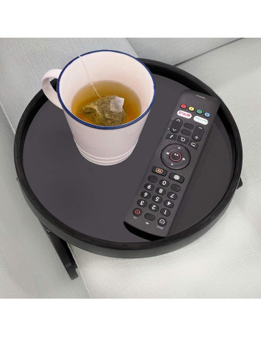 Mesa Lateral Clip de Brazo NDL para Bebidas y Controles - Negro