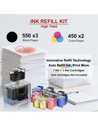 Kit de Recarga de Tinta 243XL 244XL VLOVEINK 9 Paquetes