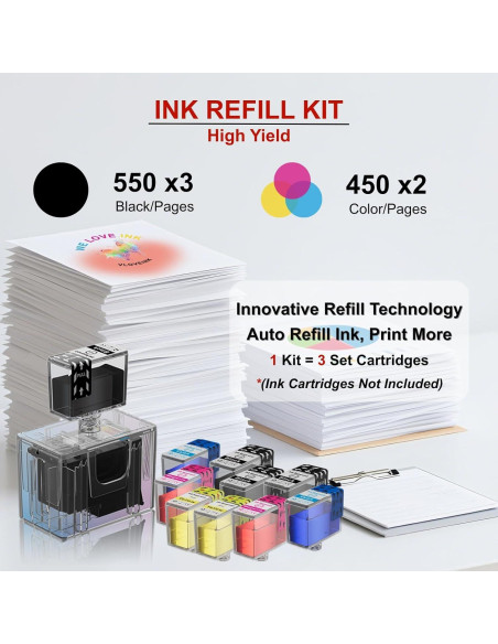 Kit de Recarga de Tinta 243XL 244XL VLOVEINK 9 Paquetes