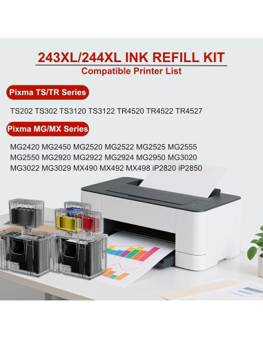 Kit de Recarga de Tinta 243XL 244XL VLOVEINK 9 Paquetes