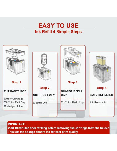 Kit de Recarga de Tinta 243XL 244XL VLOVEINK 9 Paquetes