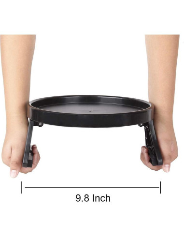 Mesa Lateral Clip de Brazo NDL para Bebidas y Controles - Negro