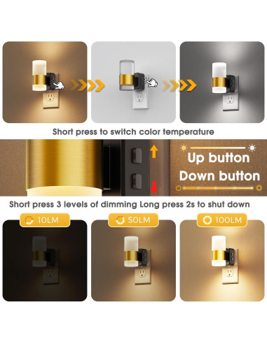 Luz Nocturna LED L LOHAS con Sensor Crepúsculo 3CCT 100LM