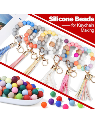 100 Perlas de Silicona 15mm JMBOXBTQ Rojo Escarlata para Manualidades