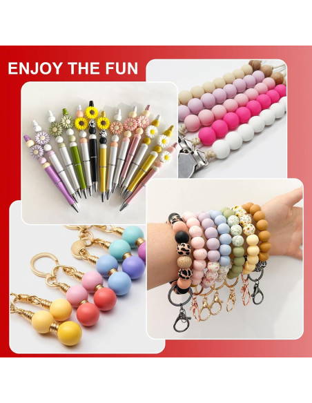 100 Perlas de Silicona 15mm JMBOXBTQ Rojo Escarlata para Manualidades