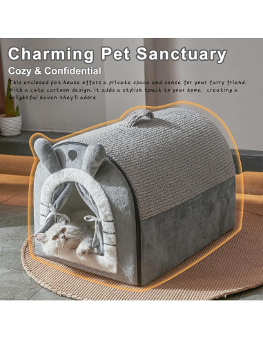 Casa para Gatos Jiupety Cueva Pequeña 35.6x31.5x27.9 cm