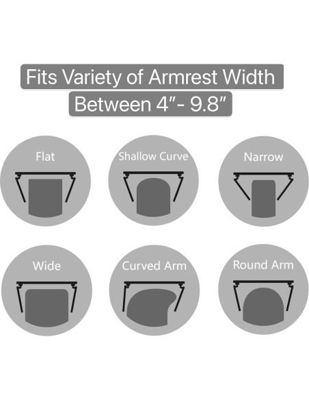 Mesa Lateral Clip de Brazo NDL para Bebidas y Controles - Negro