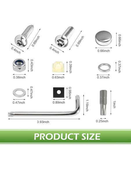 Kits de Tornillos Antirrobo Shakas para Placas de Licencia 54 Piezas